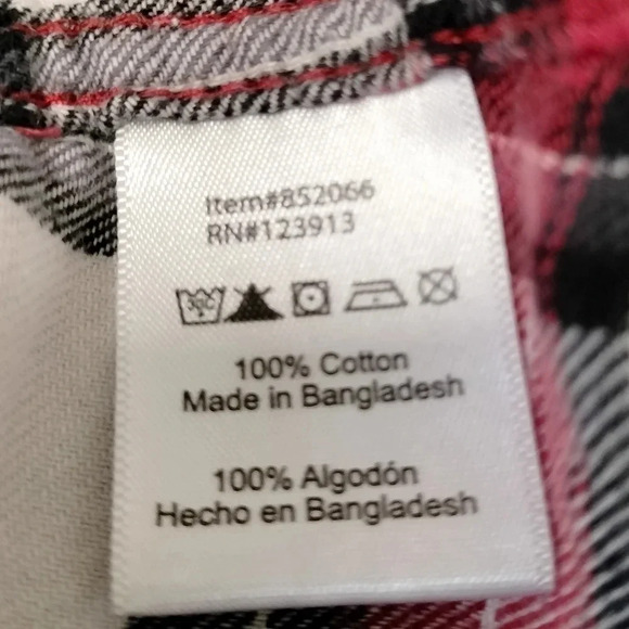 Jachs Girlfriend Size Large Flannel Snap Closure Cotton Plaid Shirt D1 - Picture 6 of 6